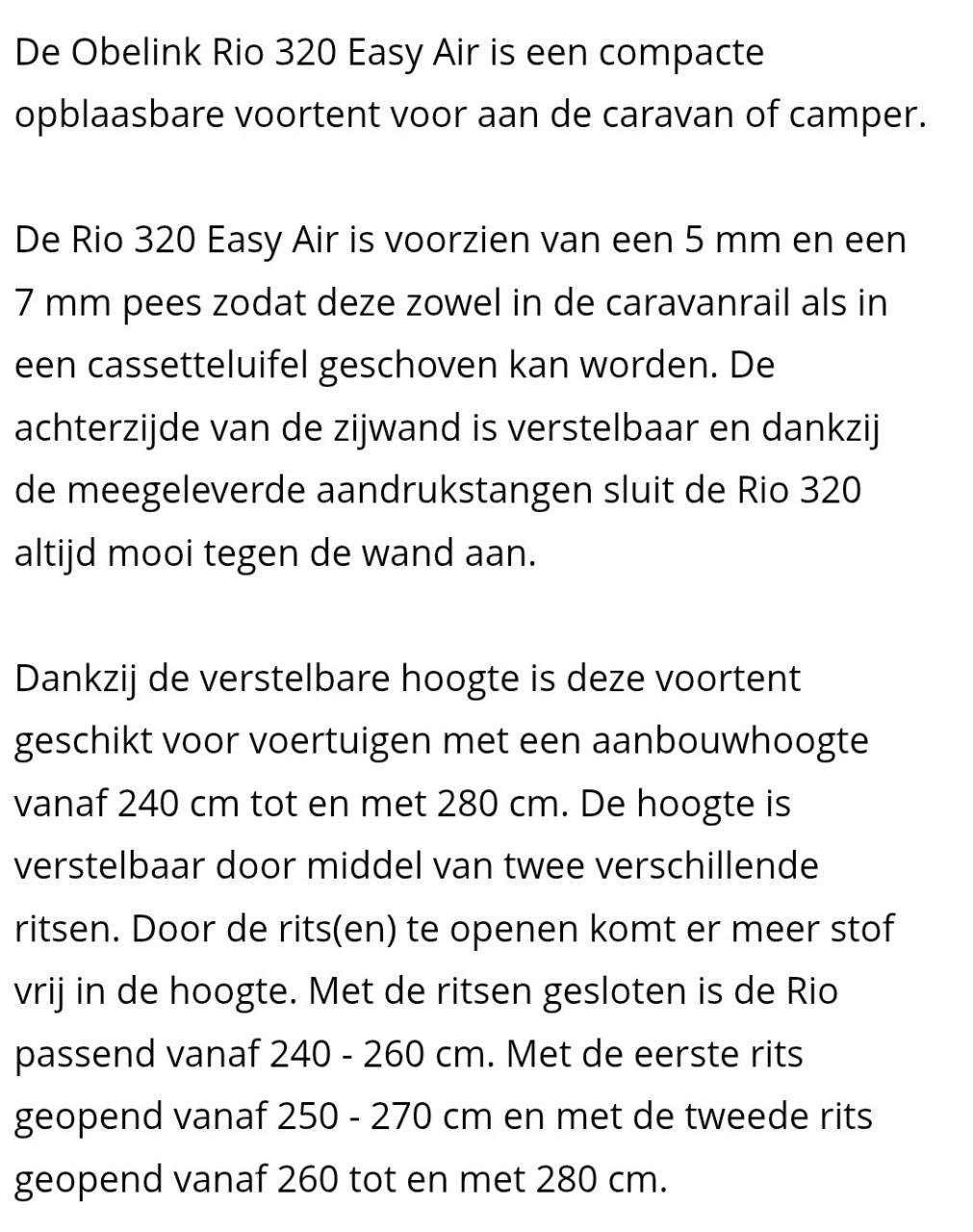 Obelink Easy Air 320 Opblaasbare Voortent