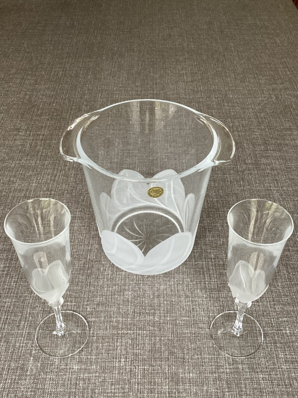 Champagnekoeler met 2 glazen (nieuw)