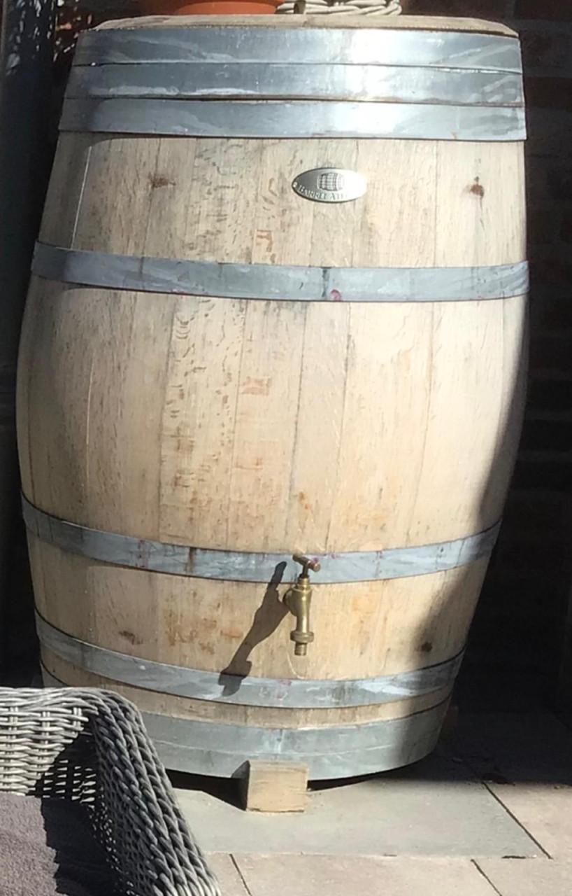 Luxe eiken regenton 228 liter - messingkraan - Bordeaux wijnvat