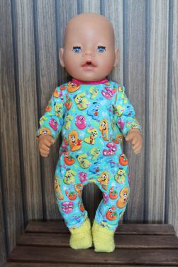 Baby born poppenkleding  tricot romper cijfers