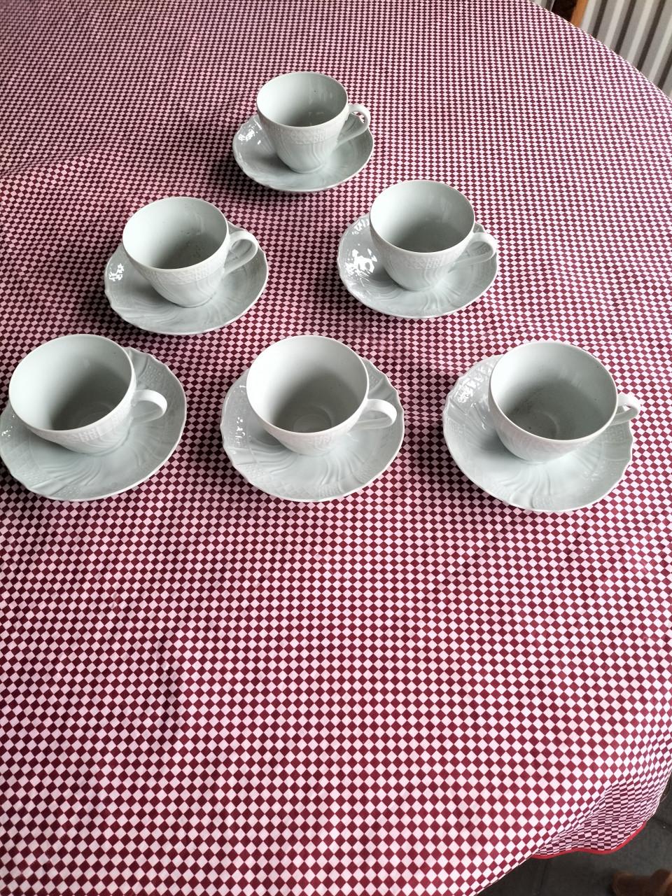 6x porselein kop & schotel