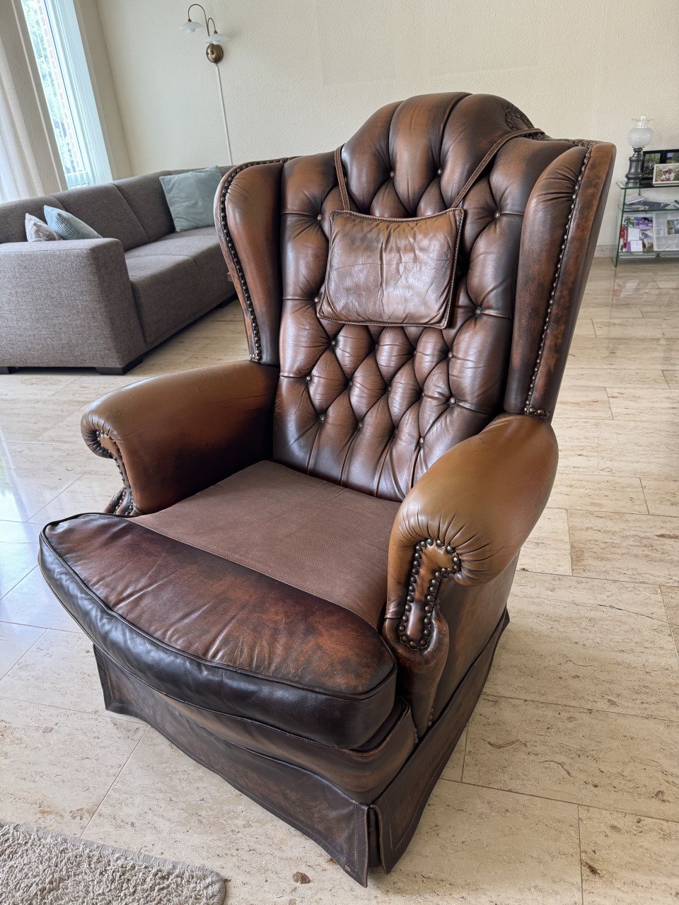 Chesterfield luxe leren fauteuil