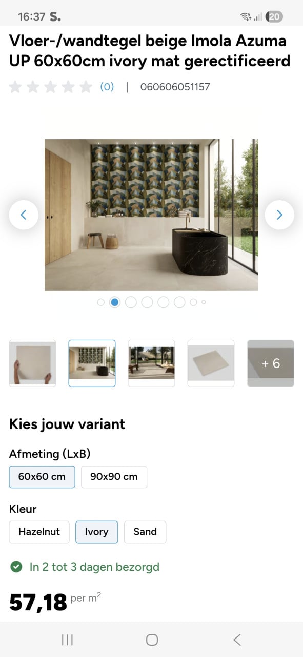 Nieuwe vloer en wandtegels