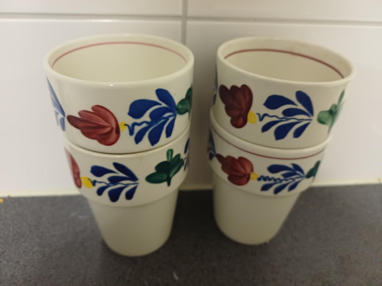 Boerenbont servies borden en mokken