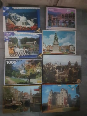 8 puzzels van 1000 stukjes