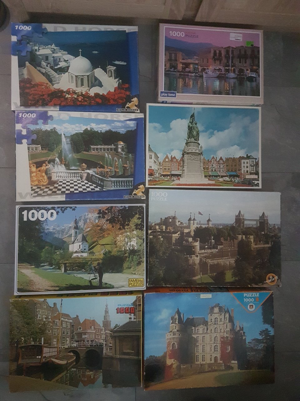 8 puzzels van 1000 stukjes