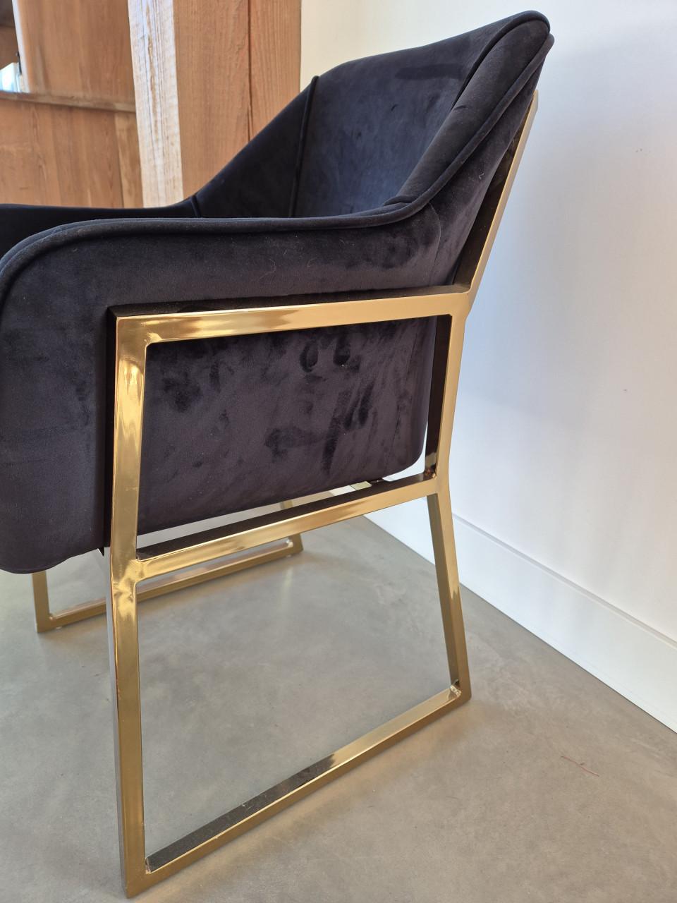 GRATIS afhalen SPOED - 4 eetkamerstoelen zwart/goud