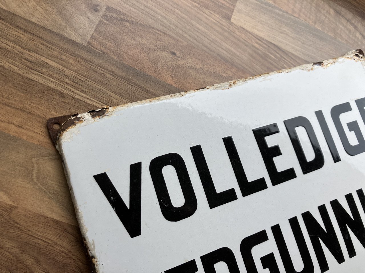 Emaille bord Volledige vergunning