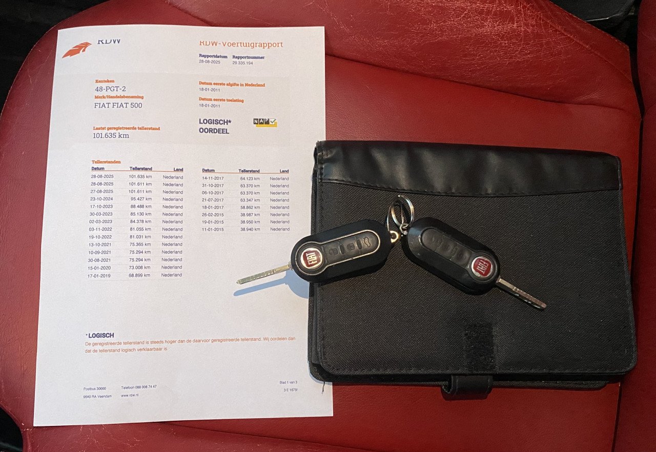 Fiat 500 0.8 2011 Zwart | 101.635 KM NAP | NIEUWE APK!
