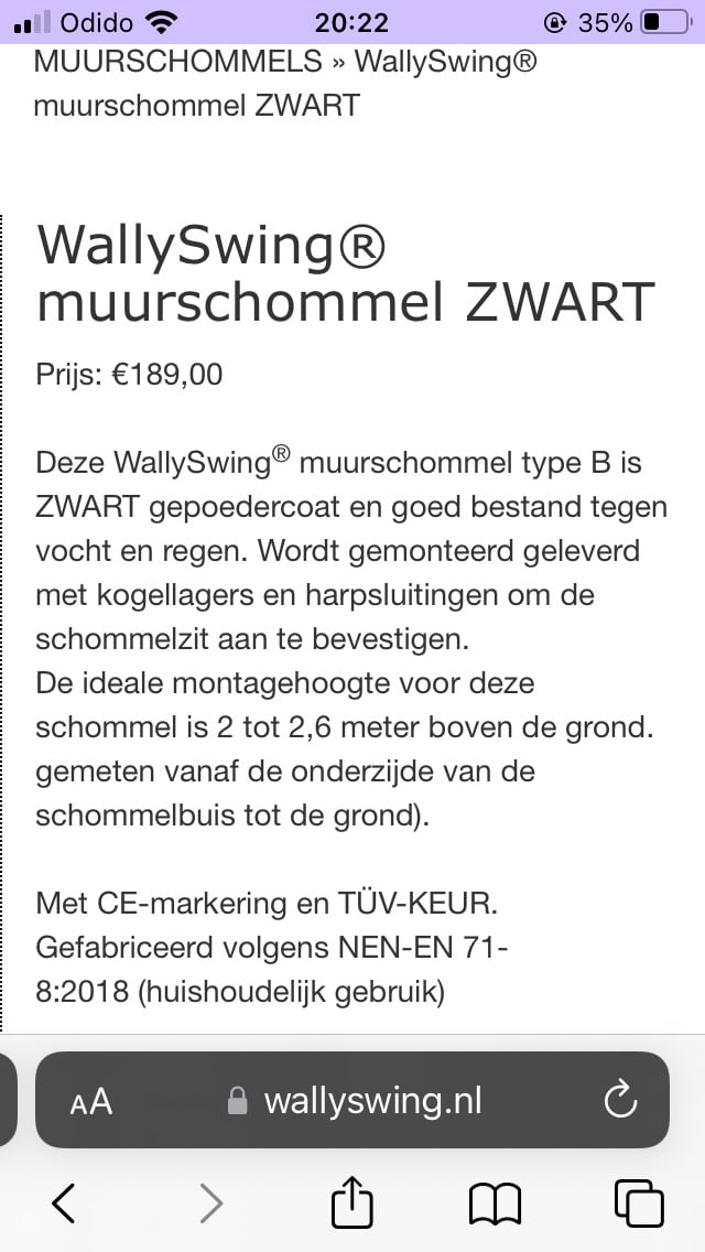 Muurschommel Wally Swing