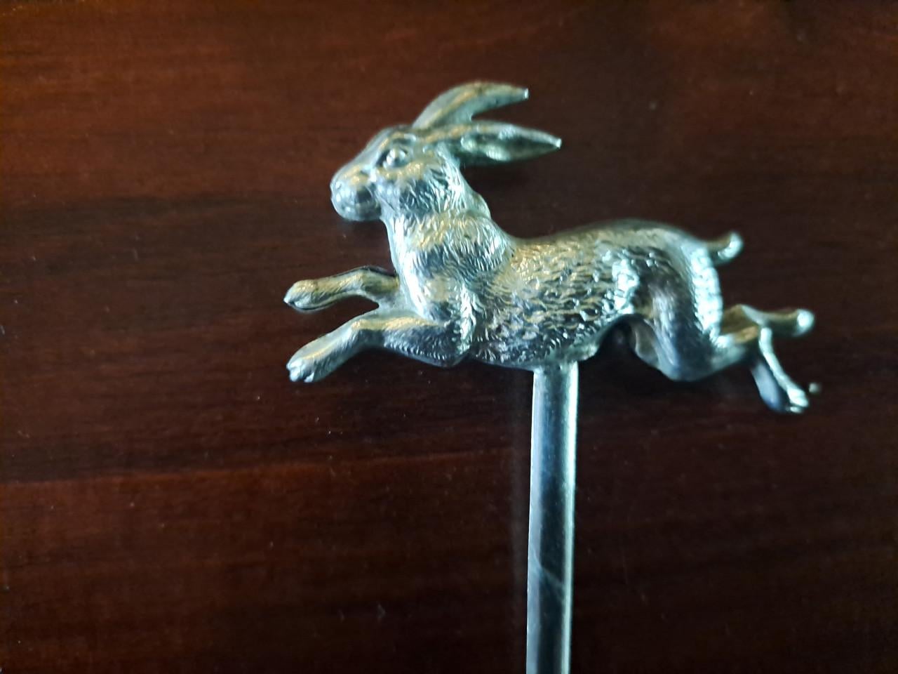 Verzilverde antieke vleespen / spies