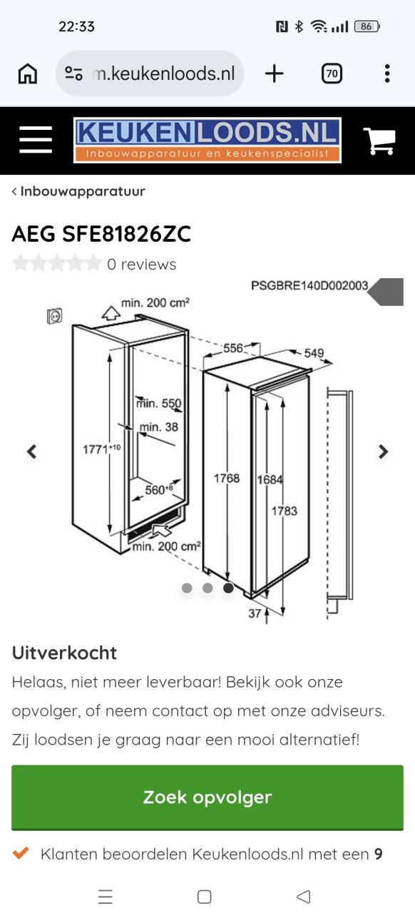 AEG koelkast DEFECT
