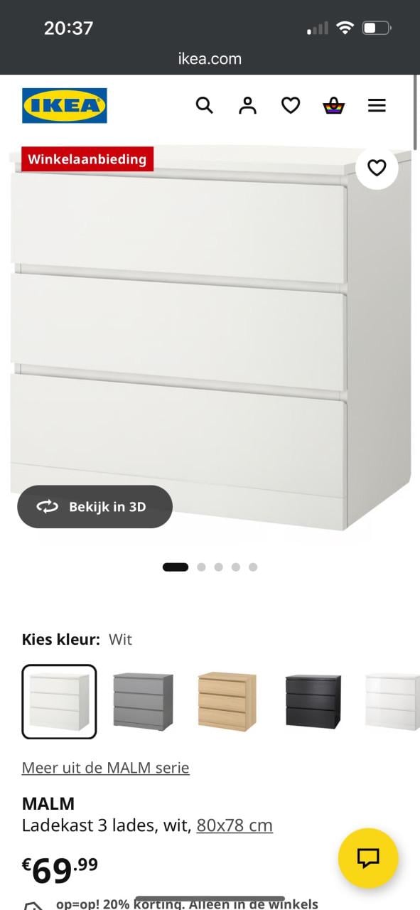 Ladekast wit ikea