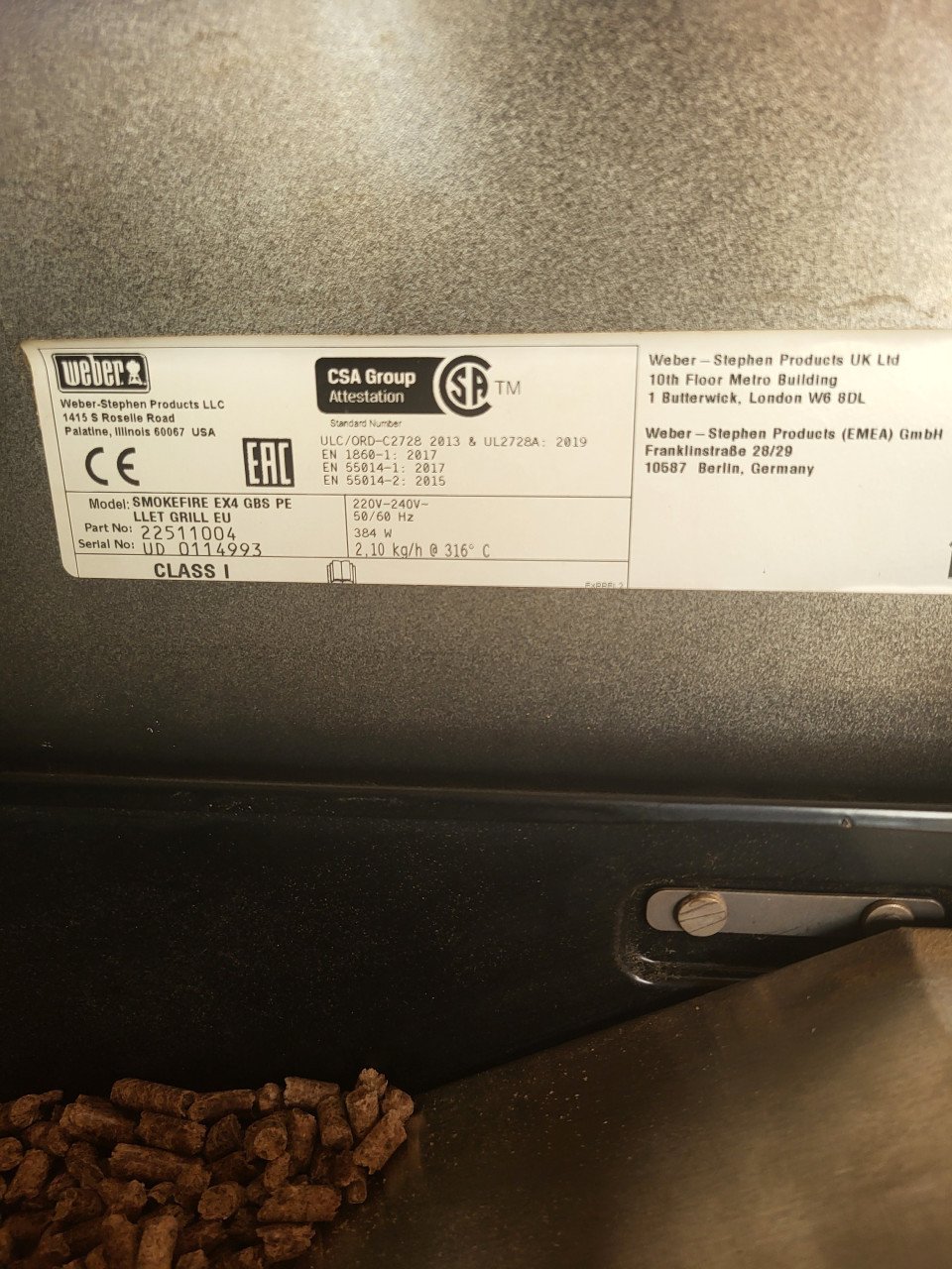 Weber smoke fire bbg ex4