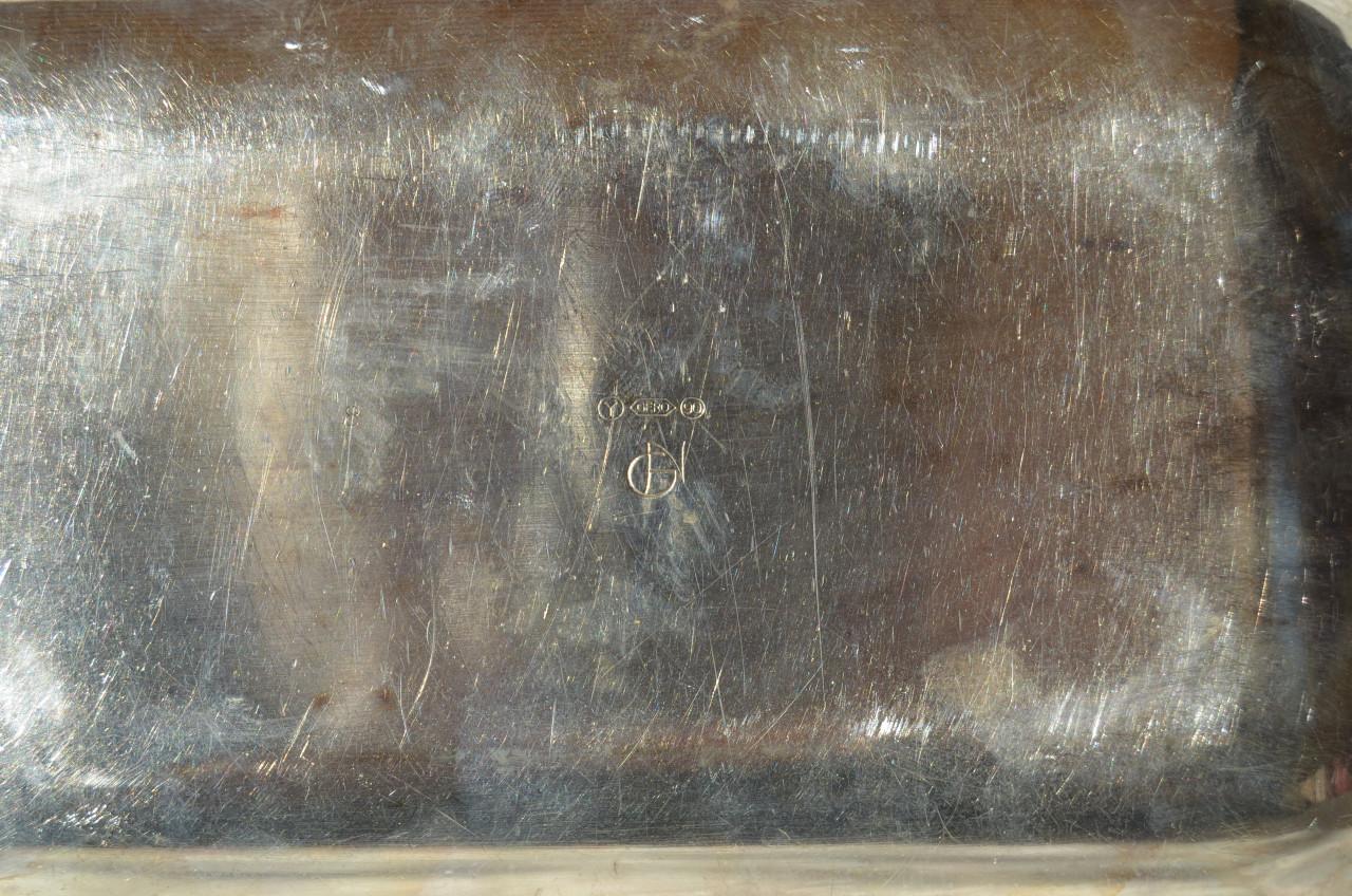 Verzilverde schaal Gero Georg Nilsson jaren '30 gemerkt