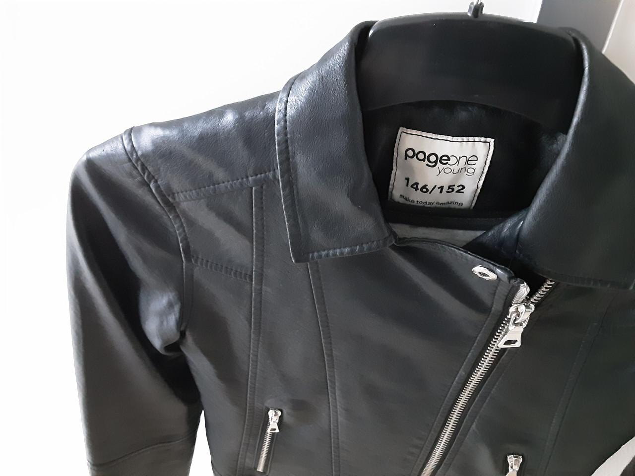 1x gedragen  leren jasje mt 146 152  gewoon nieuw