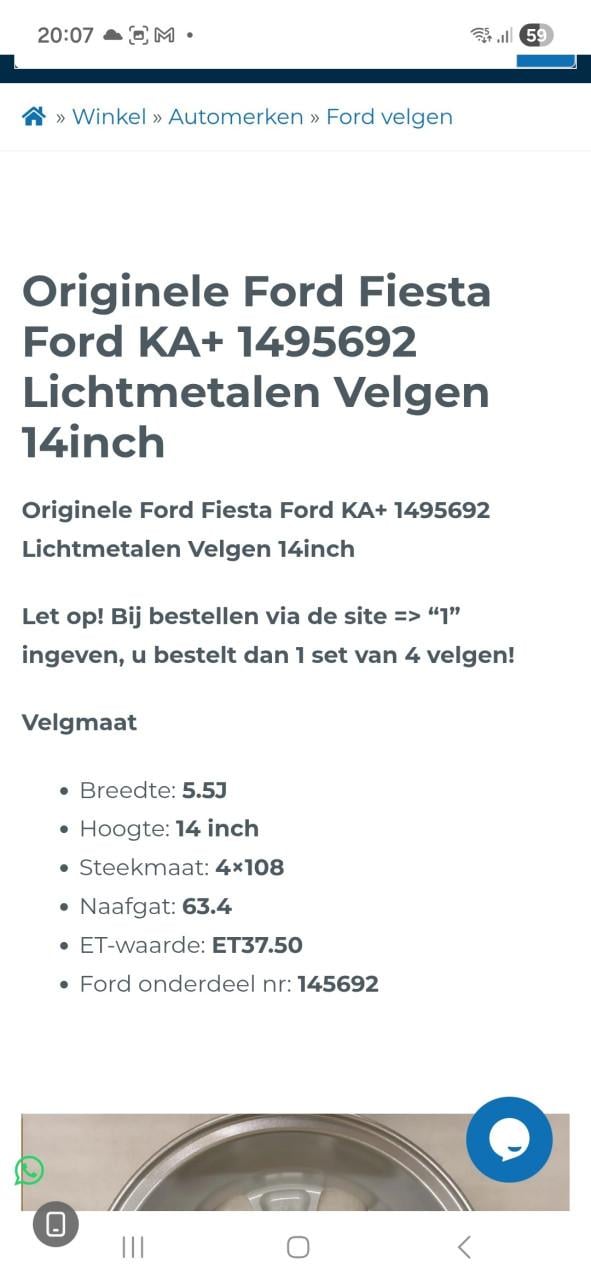 Originele ford velgen met winterbanden