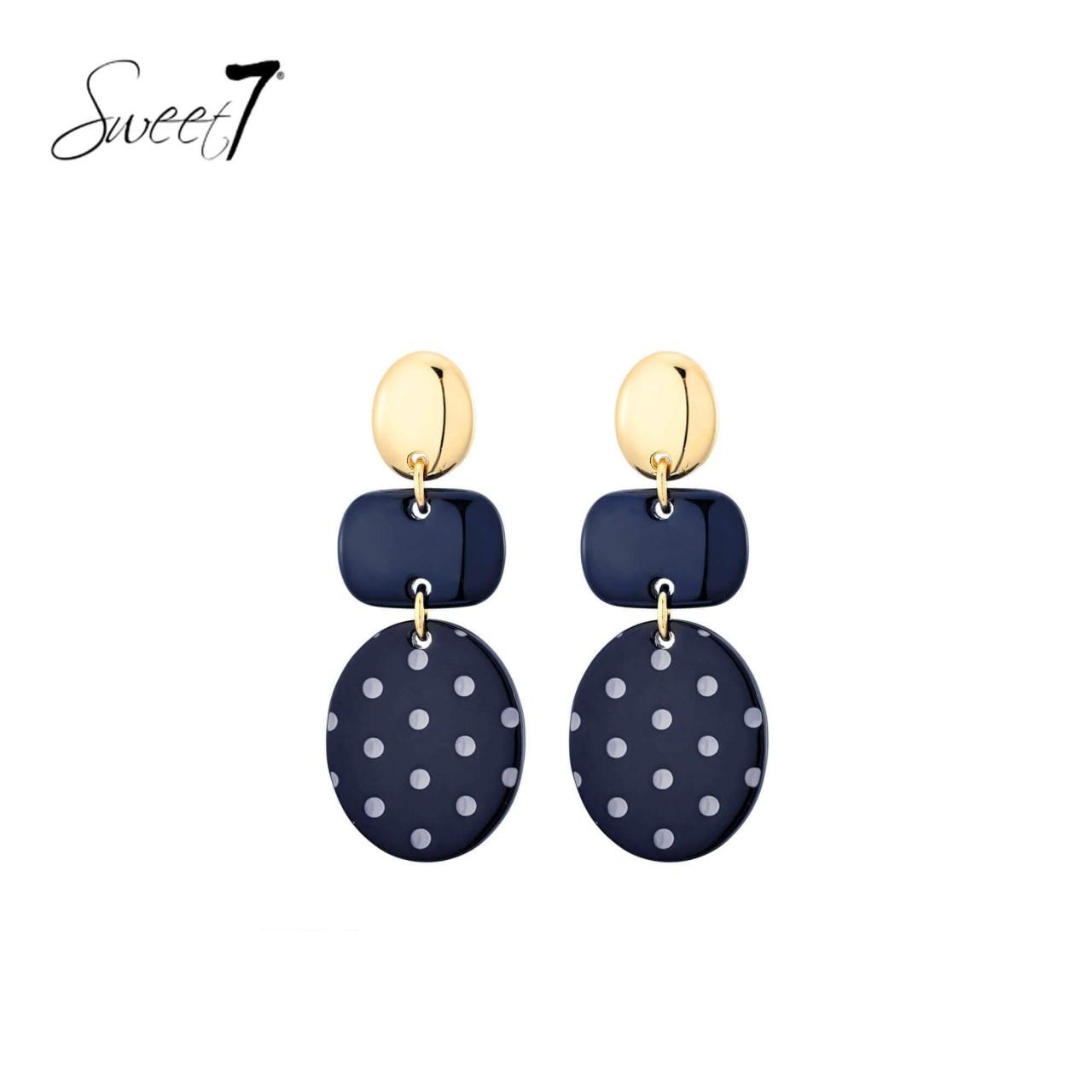 Oorbellen met polkadot hanger en goudkleurig oorstukje