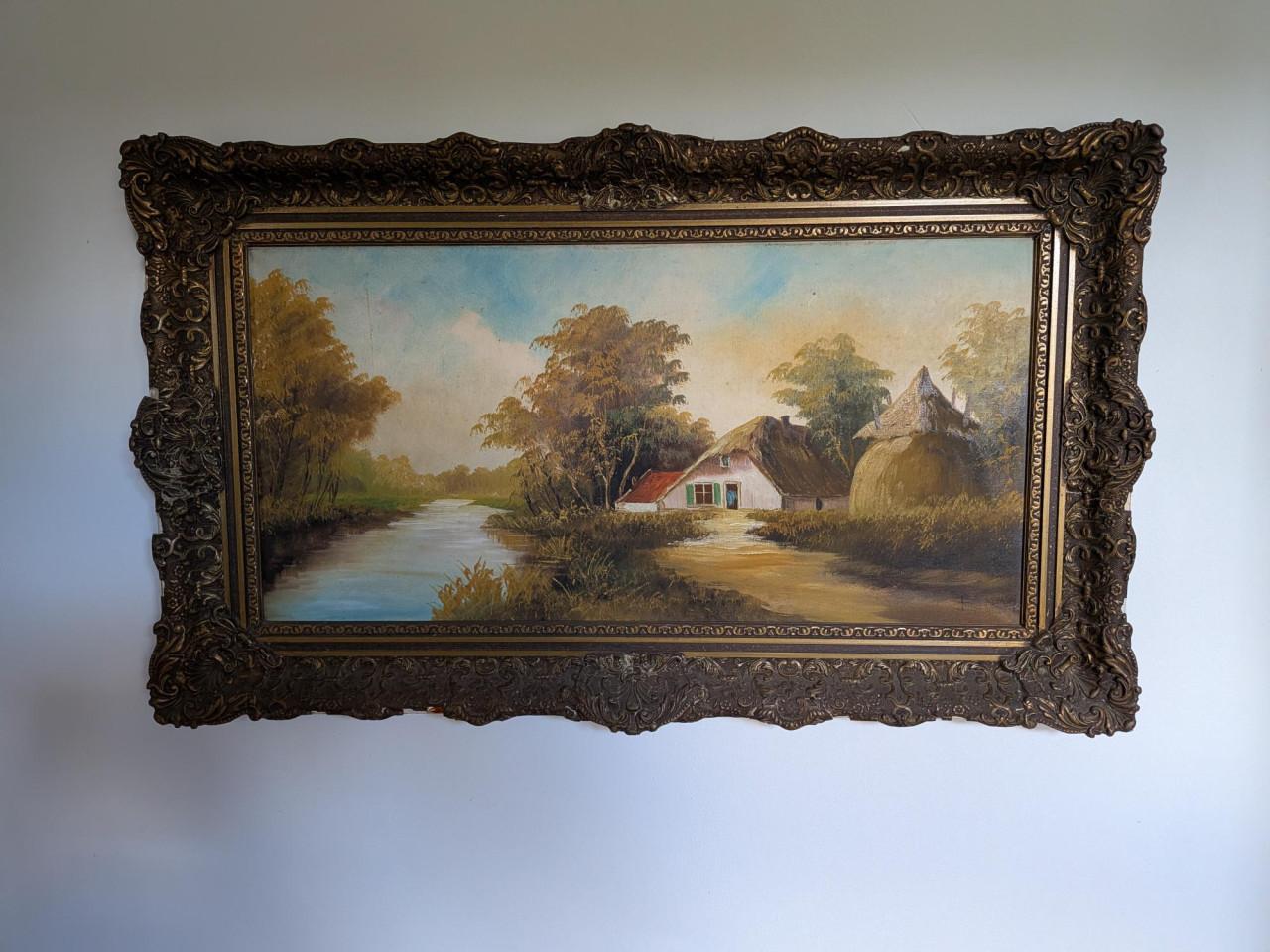 Schilderij met Hollands landschap