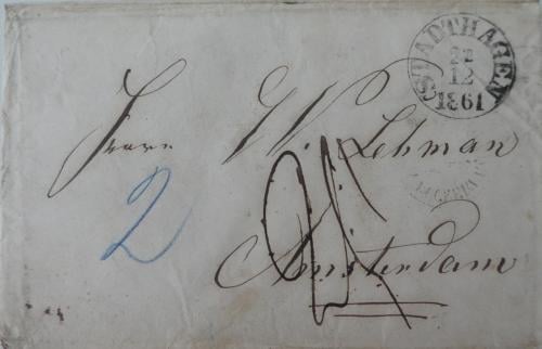 Envelop, 1861, Stadthagen – Amsterdam