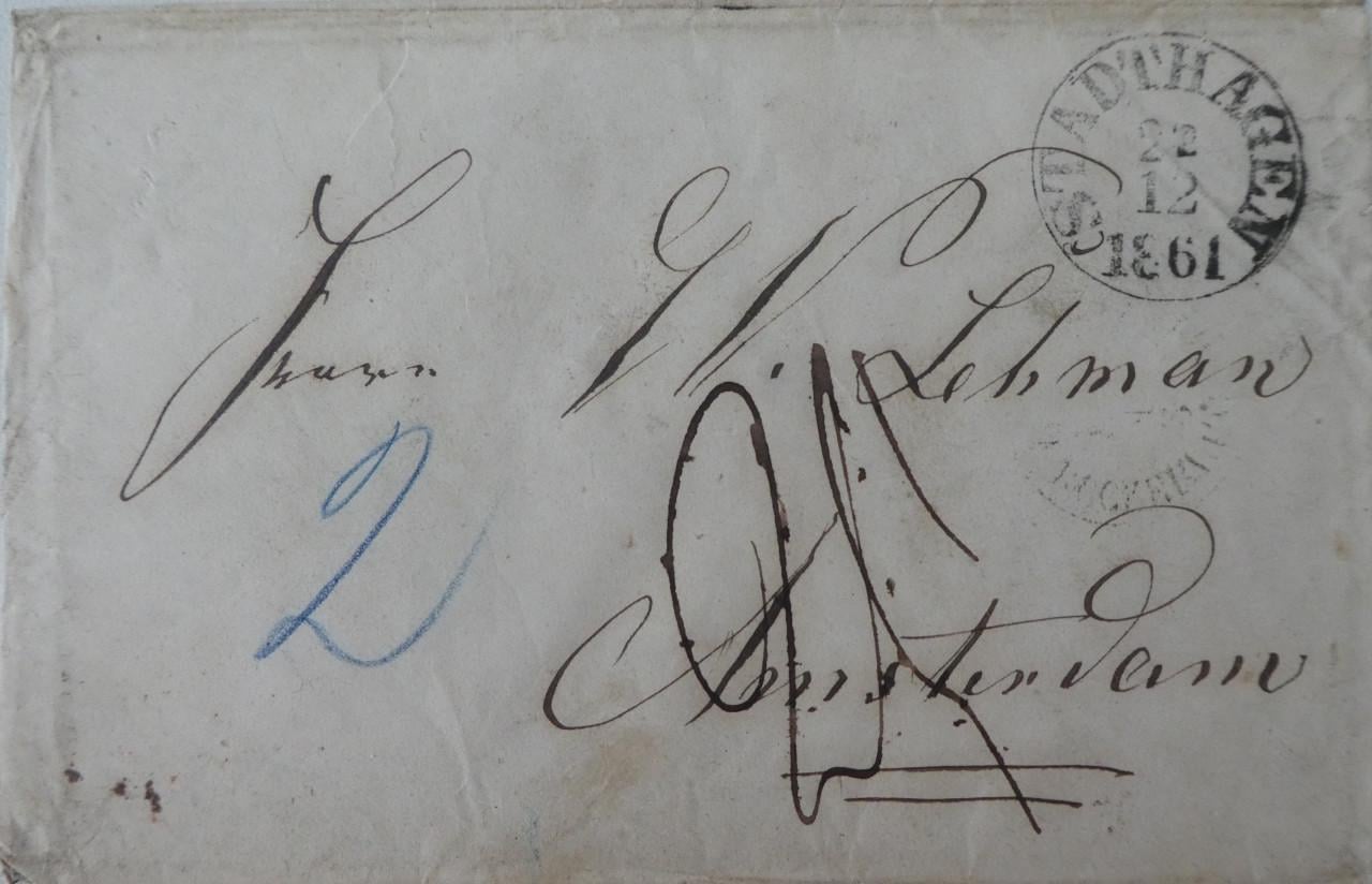 Envelop, 1861, Stadthagen – Amsterdam
