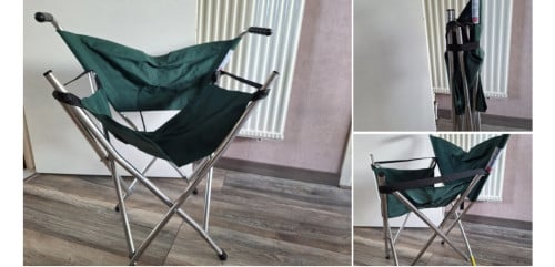 Visstoeltje. Aluminium frame,  wandelstok functie