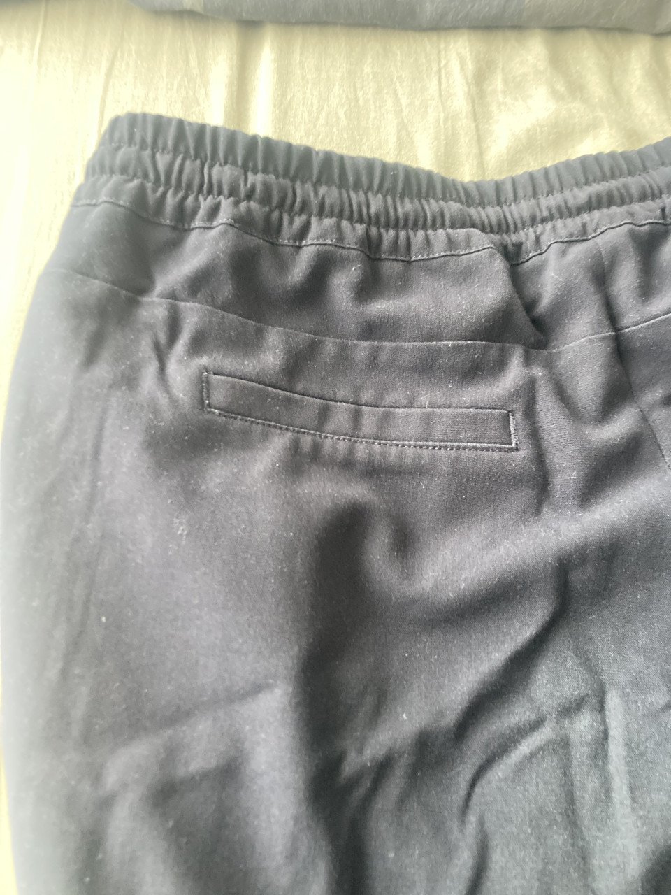 7/8 donkerblauwe broek met bies