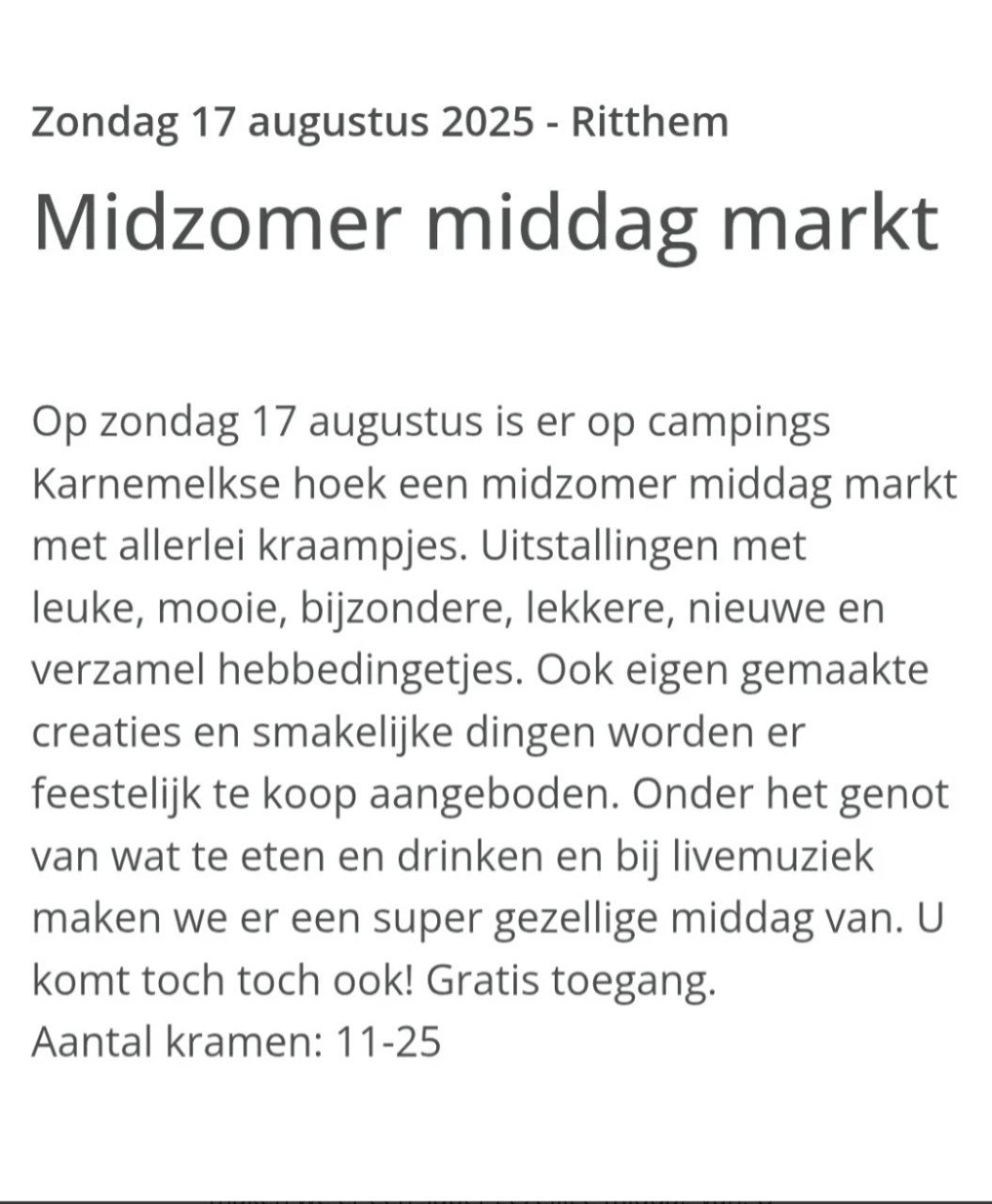Midzomer middag markt