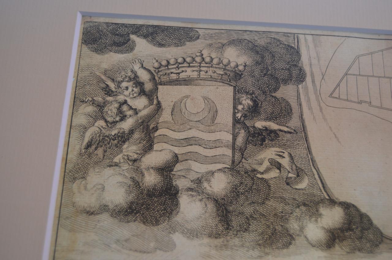 Kopergravure 'De heerlykheyt van Nieu Land' Smallegange 1696