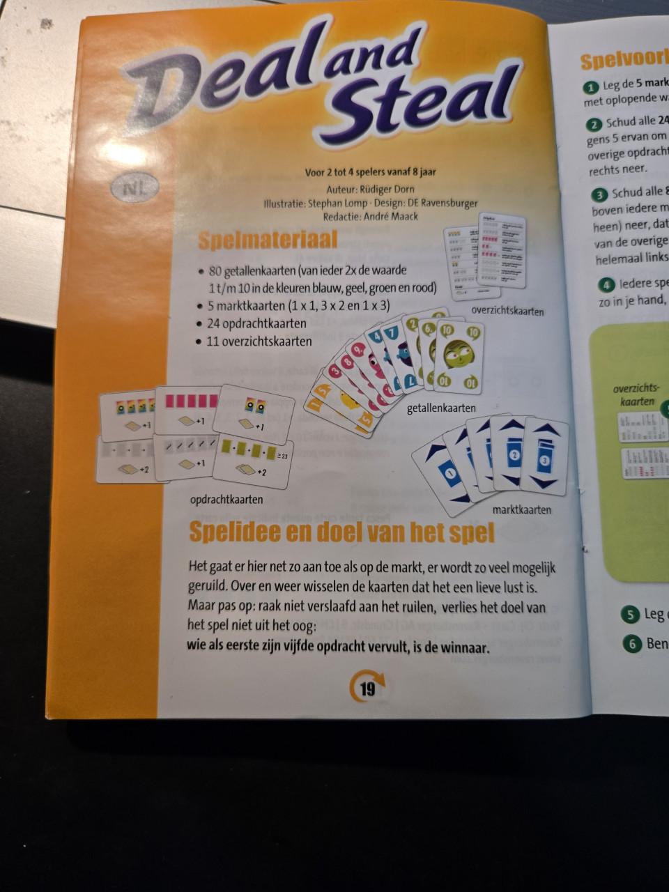 Spel: Deal and Steal Fabrikant / uitgever: Ravensburger