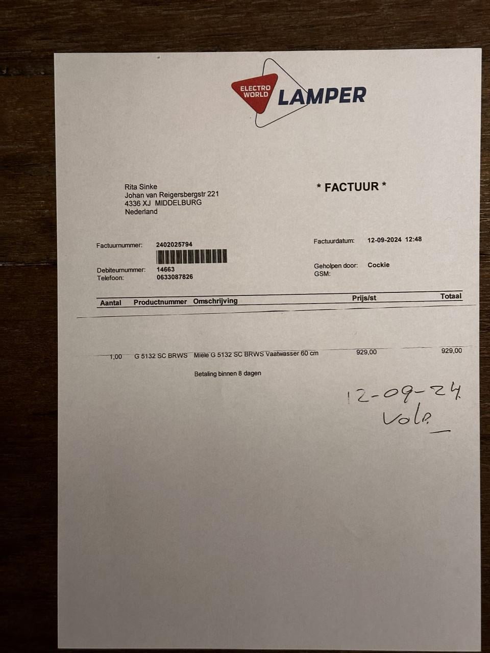 Vaatwasser Miele 60 cm G 5132 SC BRWS