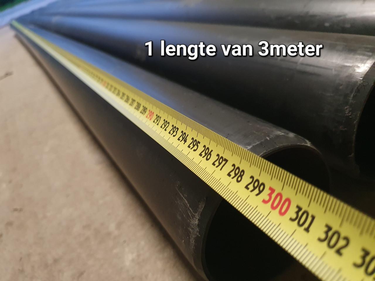 28 meter nieuwe Wavin PVC riool buis zwart.