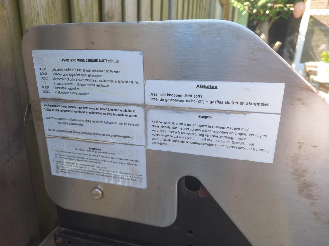 Gas barbecue gebruikt