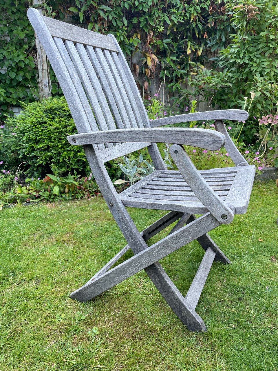 4 inklapbare hardhouten tuinstoelen
