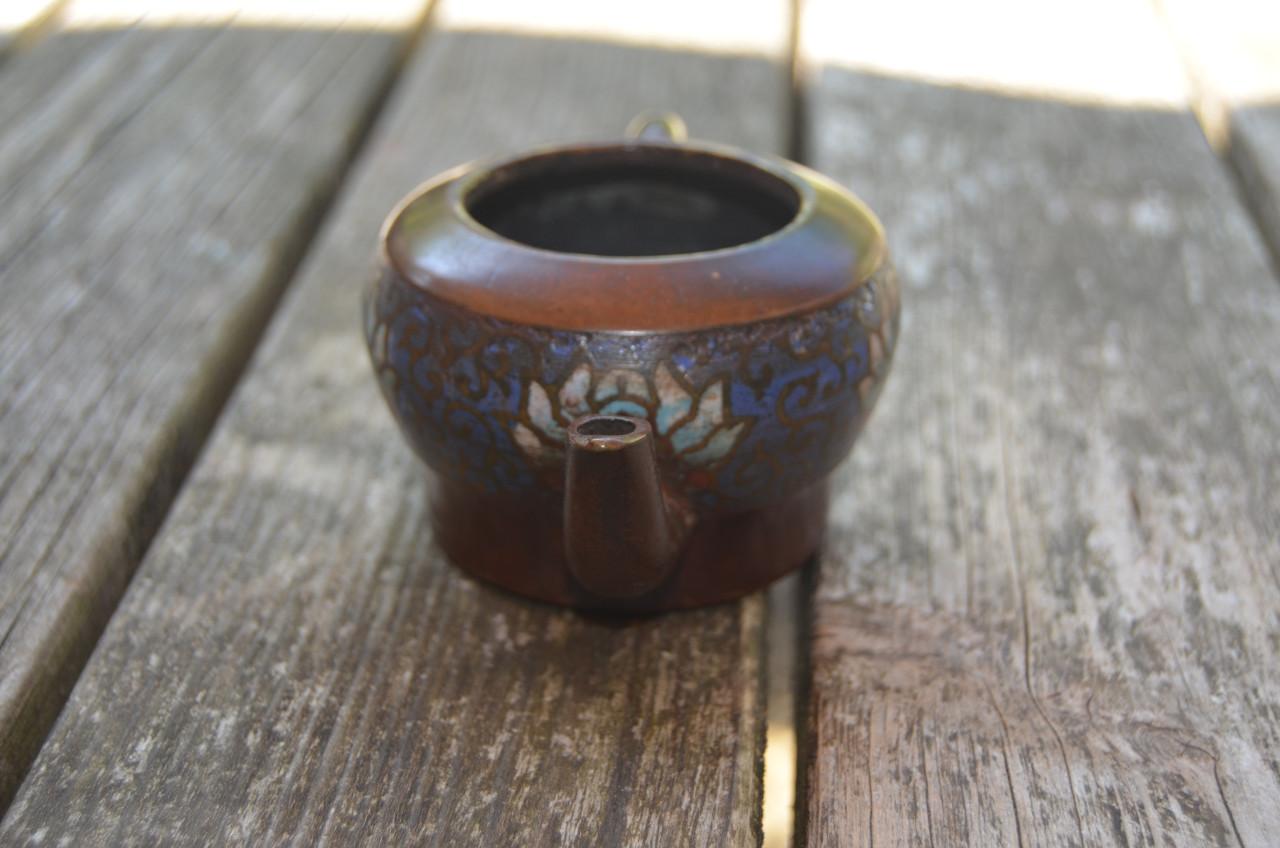 Champlevé Chinees trekpotje van metaal