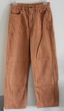 Oranje bruine spijkerbroek maat 158-164