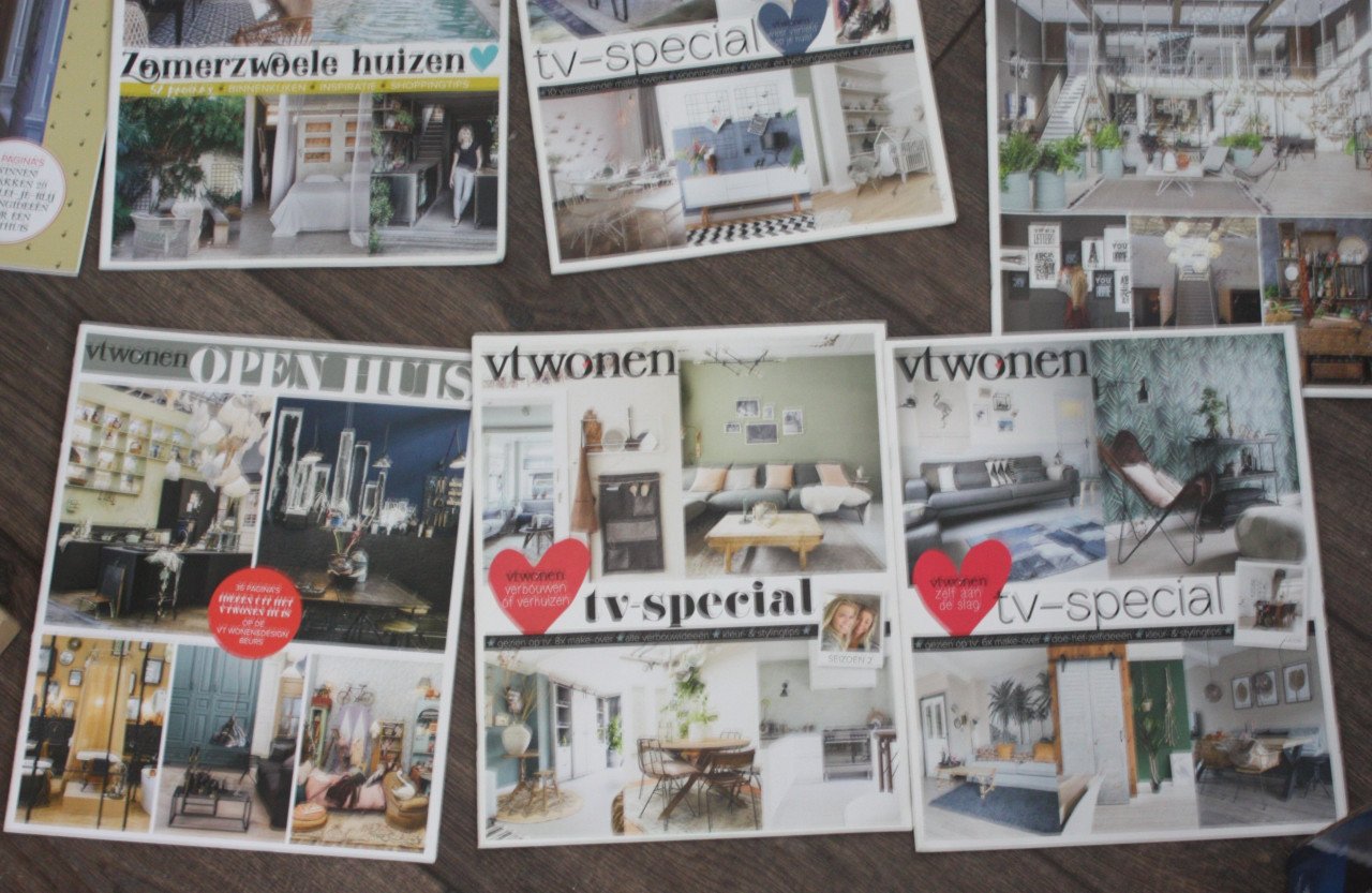 Set van 17 dunne tvwonen tijdschriften