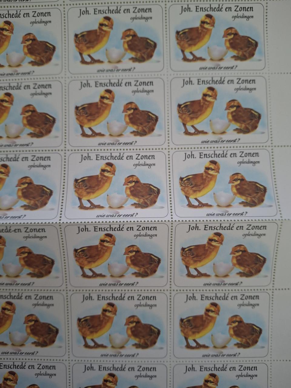 3 vellen sluitzegels Joh. Enschede