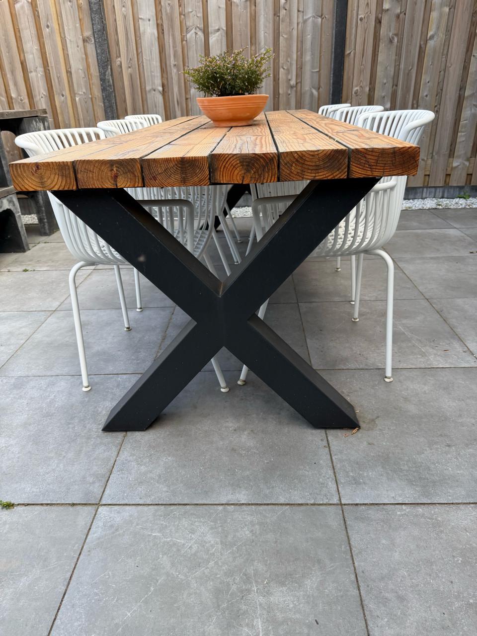 Hard houten buitentafel TEAK + 6 stoelen