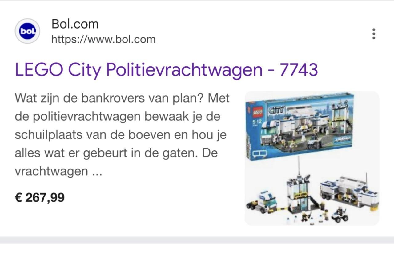 Lego city politievrachtwagen