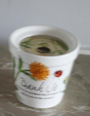 Kaars in stenen potje tekst dankjewel