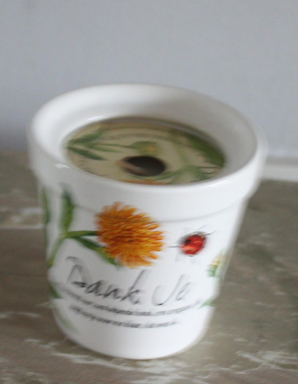 Kaars in stenen potje tekst dankjewel