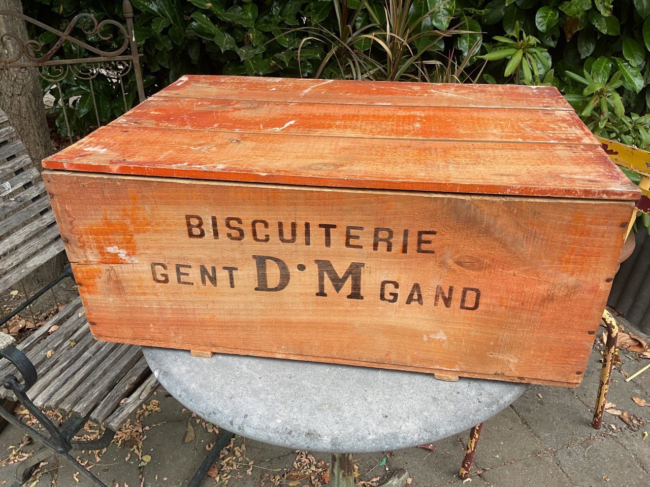 Houten kist Biscuiterie  D.M. Gent