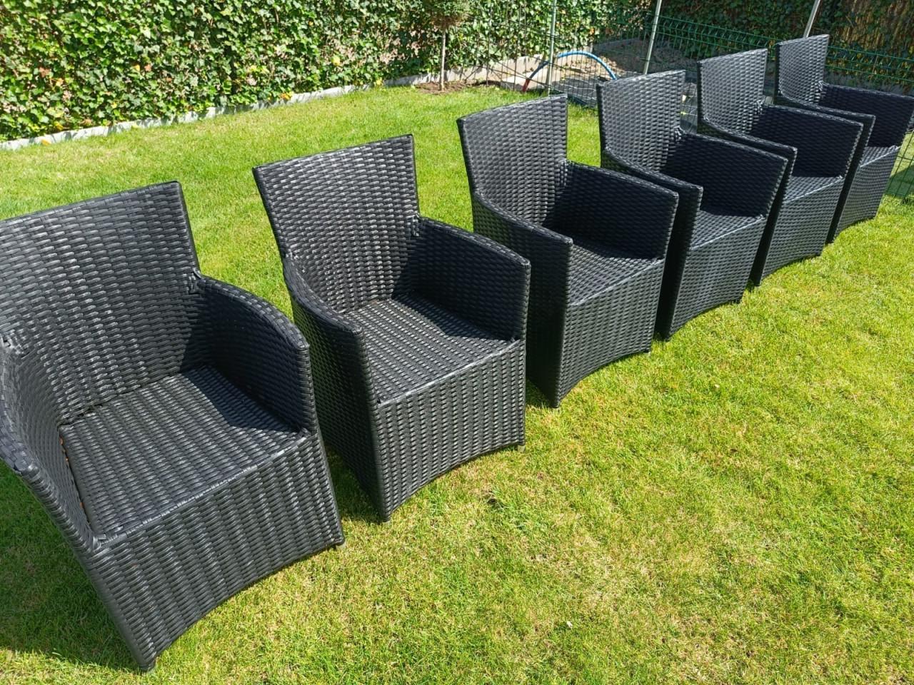 6 Bristol wicker tuinstoelen / antraciet