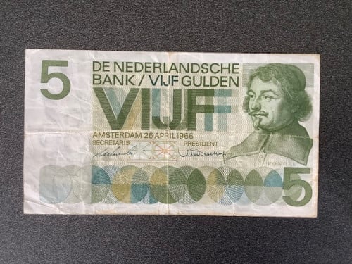 Nederland , 5 gulden 1966 Vondel I.