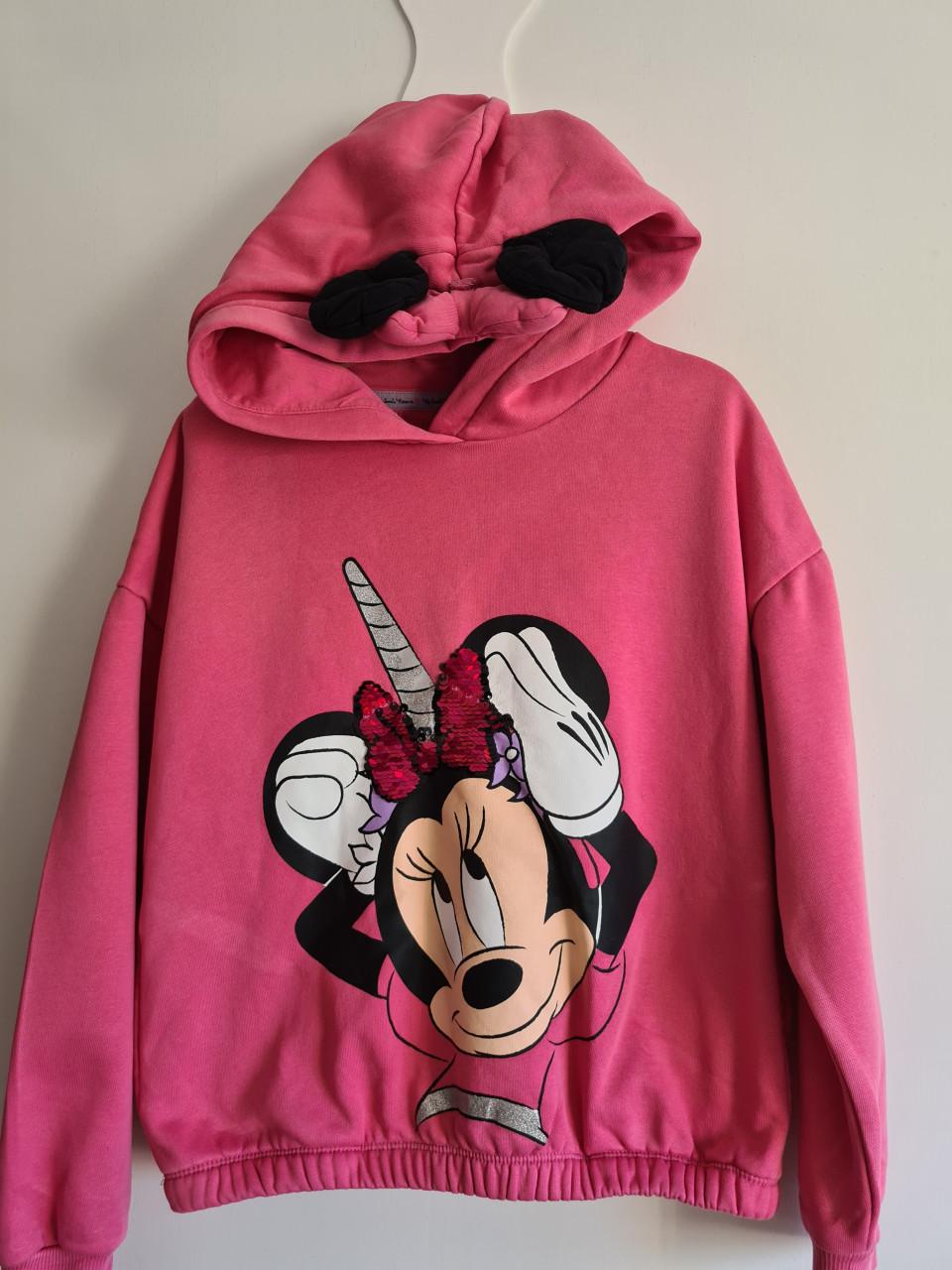 Fuchsia roze Minnie Mouse Disney hoodie sweater Maat 134