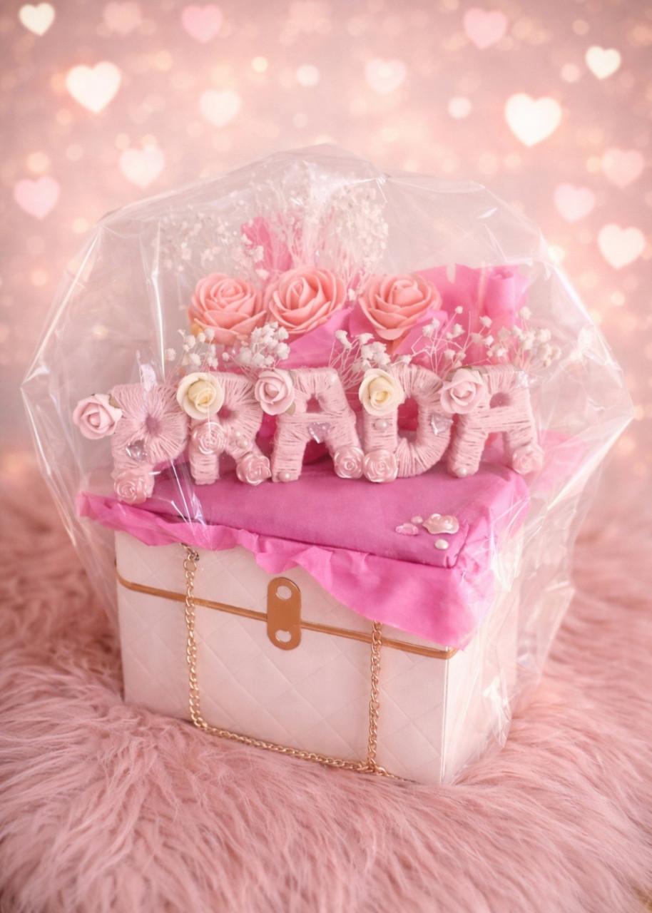 Prachtige kunst boeketjes in tasje