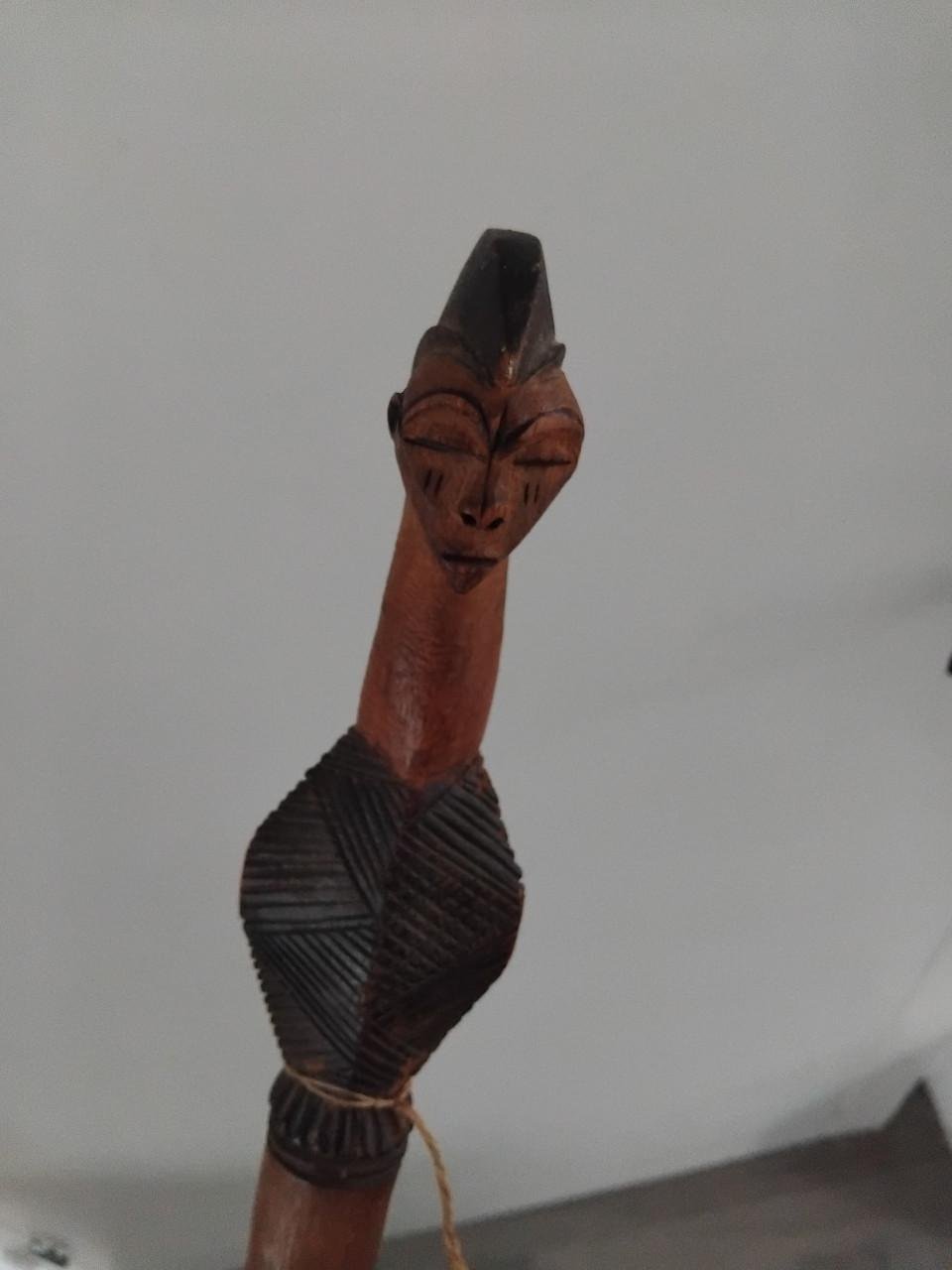 Antiek Uniek Ceremoniële Statusstok Ethiopië