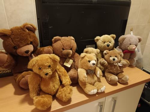 Acht stuks Beren zoals op de foto staat.