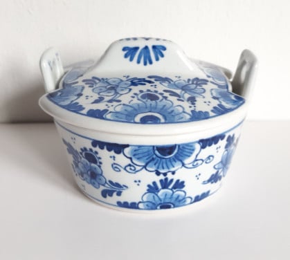 Royal Delft de Koninklijke Porceleyne Fles kleine boterpot, handbeschilderd